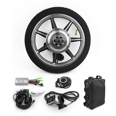 14 Inch 350W Brushless Geared Hub Motor Front Drive Wheel with Screen Thumb Throttle for Scooter Small Bike Bicycle with tire(36V 350W)