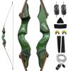 60 Inch Black Hunter Takedown Longbow Right Hand 20-60 Lbs Wood Riser Archery Longbows with Bow Stringer for Beginners Adults Hunting Shooting (50LBS) view 1