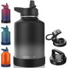 CIVAGO 64 oz Insulated Water Bottle With Straw, Half Gallon Stainless Steel Sports Water Flask Jug with 3 Lids (Straw, Spout and Handle Lid), Large Metal Thermal Cup Mug, Classic Omber Gray view 1