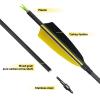 OBTOUTDOOR 12Pack Spine 400 Pure Carbon Arrows Practice Hunting Arrows 28 29 30 31inch Archery Arrows with 4" Turkey Feathers and Removable Tips for Adult Shooting Target (29 Inch Pack of 6) view 2