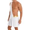 Fldy Men Ancient Greek Cosplay Costumes One Shoulder Skirts Mr. Toga God Warrior Outfits Halloween White XX-Large view 2