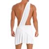 Fldy Men Ancient Greek Cosplay Costumes One Shoulder Skirts Mr. Toga God Warrior Outfits Halloween White XX-Large view 4