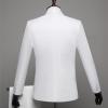 Mens 3 Piece Blazer Suit Slim Fit 1 Button Notched Lapel Tuxedo Suit Business Wedding Formal Jacket & Pants & Tie (White,Small) view 3