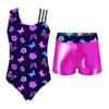 TSSOE Girls Leopard Print Leotard with Shiny Boyshort Set Gymnastics Dance Outfits Work Out Tracksuit Colorful Butterfly Navy 6 Years view 1