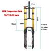 HSQMA 26 27.5 29'' Mountain Bike Suspension Fork Downhill 130mm Travel Rebound Adjust Double Crown Air Fork 1-1/8 Straight Disc Brake QR Manual Locking,for DH/XC/AM view 2
