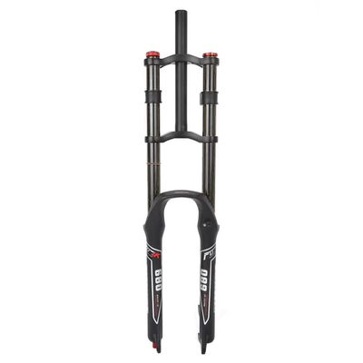 HSQMA 26 27.5 29'' Mountain Bike Suspension Fork Downhill 130mm Travel Rebound Adjust Double Crown Air Fork 1-1/8 Straight Disc Brake QR Manual Locking,for DH/XC/AM