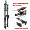 HSQMA 26 27.5 29'' Mountain Bike Suspension Fork Downhill 130mm Travel Rebound Adjust Double Crown Air Fork 1-1/8 Straight Disc Brake QR Manual Locking,for DH/XC/AM view 3