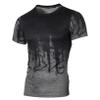 Hansber Men's Athletic Tee Shirts Quick Dry Short Sleeve Gym Tops Casual Graphic Tie Dye Shirts Street Wear Grey Medium view 3