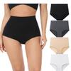 wirarpa Women's Underwear Cotton Super High Waisted Briefs Stretch Full Coverage Panties 4 Pack Multicolor Large view 1