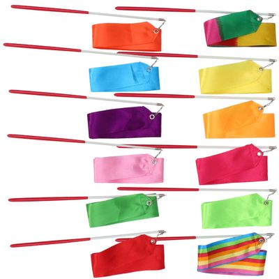 VICASKY 12pcs Rhythmic Art Gymnastics Ribbons with Stick Dance Streamers for Boys and Girls for Gymnastics Chinese Dance and Training Activities