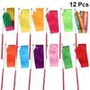 VICASKY 12pcs Rhythmic Art Gymnastics Ribbons with Stick Dance Streamers for Boys and Girls for Gymnastics Chinese Dance and Training Activities view 2