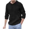2XL Hoodies, Mens Casual Hoodies Men Sweatshirt for Men's Baggy Cotton Linen Hooded Pocket Solid Long Sleeve Retro T Shirts Tops Women White Strings Father Hoodies Male Fashion (XXL, Black) view 1