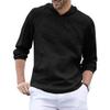 2XL Hoodies, Mens Casual Hoodies Men Sweatshirt for Men's Baggy Cotton Linen Hooded Pocket Solid Long Sleeve Retro T Shirts Tops Women White Strings Father Hoodies Male Fashion (XXL, Black) view 2