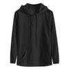 2XL Hoodies, Mens Casual Hoodies Men Sweatshirt for Men's Baggy Cotton Linen Hooded Pocket Solid Long Sleeve Retro T Shirts Tops Women White Strings Father Hoodies Male Fashion (XXL, Black) view 4