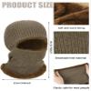 Balaclava Knitted Warmer Windproof Hat Covering Face for Men Women Fleece Outdoor Sports (Khaki, Medium) view 3