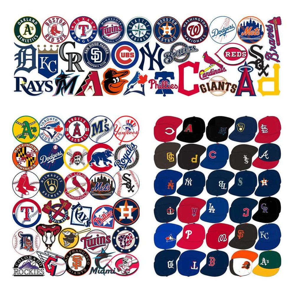 AcAliA 100 Pcs Sports Stickers,Baseball Stickers,Baseball Team Logo Decals,Hydroflask Bottles Waterproof Vinyl Decals(100L)