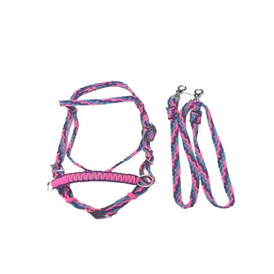 bitless Bridle Horse tack Side Pull Hackamore Pink Purple and Turquoise