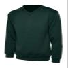 Childrens Long Sleeve V Neck Sweatshirt Kids Pullover School Jumper warm Sweater (Bottle Green 7-8 Years) view 1