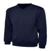 DigitalSpot Boys Long Sleeve Pullover Sweatshirt Girls V Neck School Uniform Jumper Plain Sweater (Navy 9-10 Years) view 1