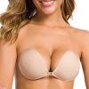 Telusu 3D Thin Sticky Bras for Women Push Up Invisible Bra Adhesive Bra Backless Nipple Covers 2 Pairs (Beige and Black) (Color : Black+Skin, Size : E) view 3