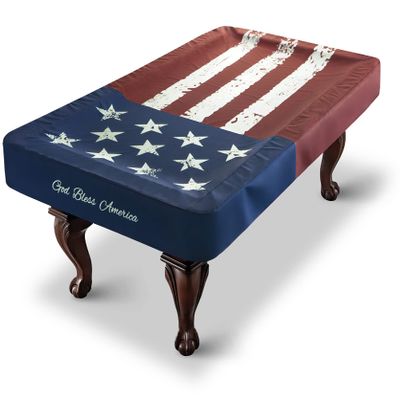 BEARCOVER Pool Table Cover, Waterproof Indoor/Outdoor Heavy Leatherette Pool Table Accessories, Billiards Accessories for Protecting Felt, 7/8/9 Feet Fitted Billiard Covers Red & Blue(9FT/OG)