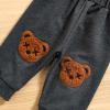 Infant Baby Clothes Boys Cartoon Long Sleeve Crewneck Sweatshirt Pullover Tops Pants 2Pcs Casual (Brown, 18-24 Months) view 2