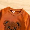Infant Baby Clothes Boys Cartoon Long Sleeve Crewneck Sweatshirt Pullover Tops Pants 2Pcs Casual (Brown, 18-24 Months) view 3