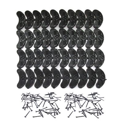 40 pcs Heel Plates Shoe Heel Taps Rubber Tips Sole Heel Repair Pad Replacement with Nails, Black