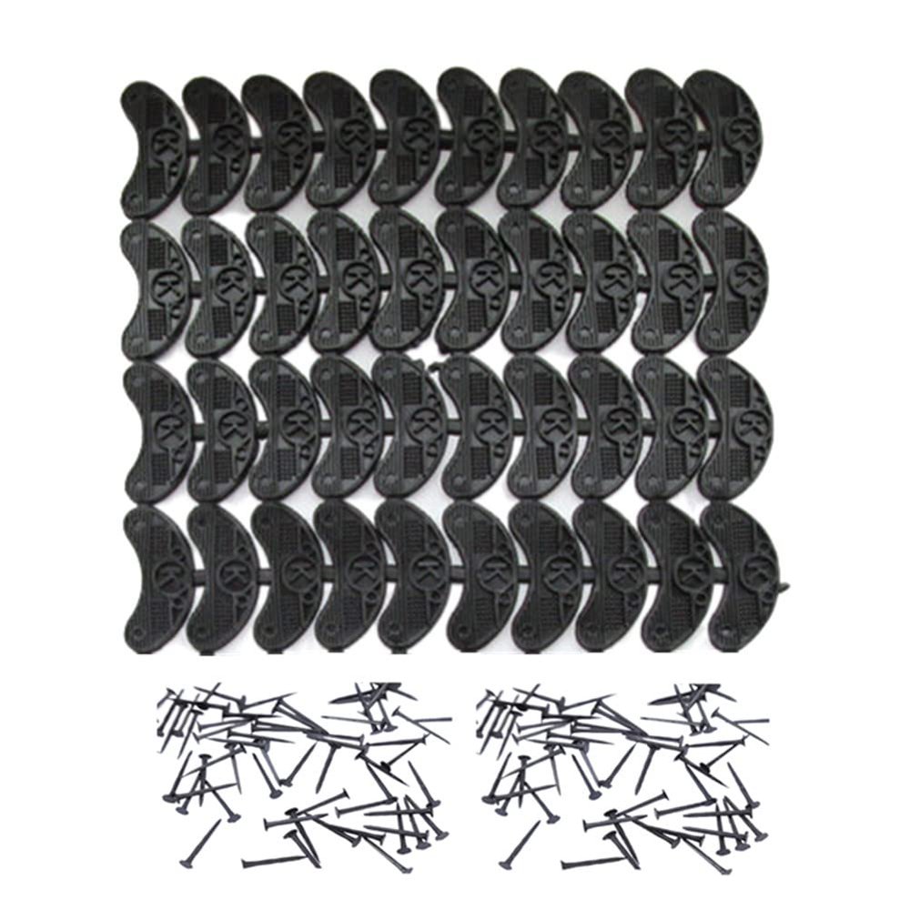 40 pcs Heel Plates Shoe Heel Taps Rubber Tips Sole Heel Repair Pad Replacement with Nails, Black
