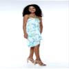 Women's Hawaiian Luau Halter Floral Print Halter Dress 3XL Orchid Breeze White view 4