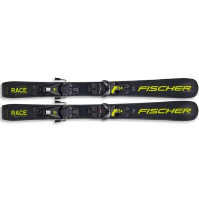 FISCHER Junior RC4 Race Durable Lightweight High-Performance Alpine Winter Sports Skis with FJ4 Bindings, 90