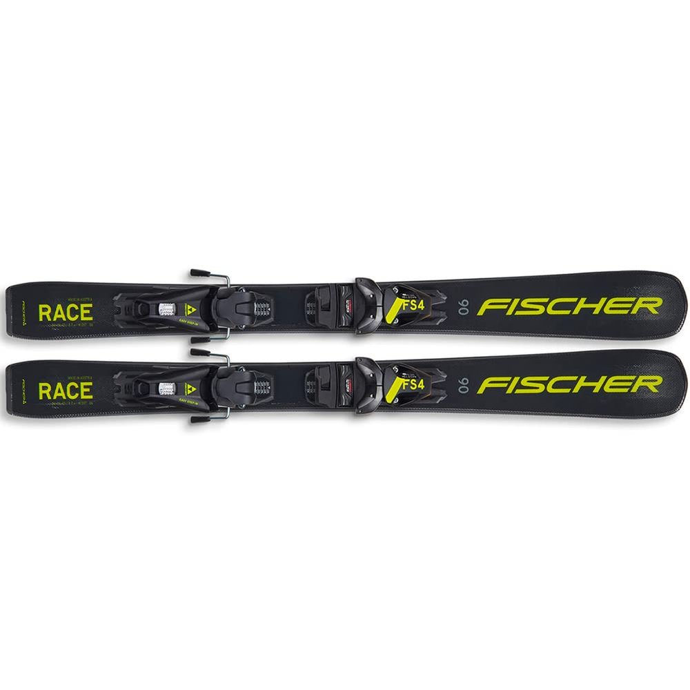 FISCHER Junior RC4 Race Durable Lightweight High-Performance Alpine Winter Sports Skis with FJ4 Bindings, 90