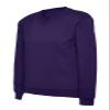DIGITALSPOT Boys Long Sleeve Pullover Sweatshirt Girls V Neck School Uniform Jumper Plain Sweater (Purple 9-10 Years) view 1