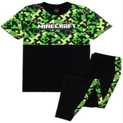 Minecraft Boys Pajama Set | Kids Short Sleeve Top and bottoms Sleepwear PJs