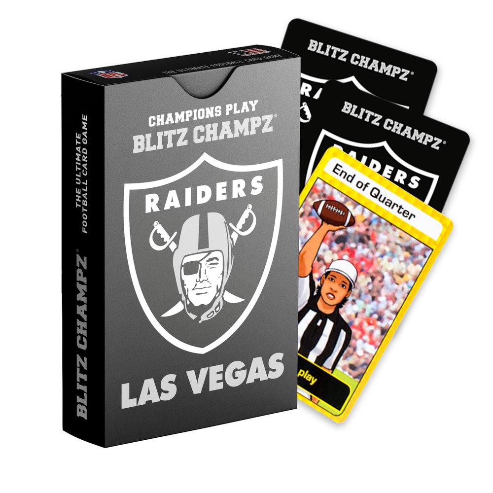 Blitz Champz Las Vegas Raiders Official NFL Playing Cards & Raiders Gift for Men & Women, Fun Travel Card Games for Adults & Kids Ages 7+, Ideal Camping Games for Friends & Family Game Night
