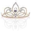 Andersons Ariana Rhinestone Tiara, 3  Inch Gold Metal Crown with Clear Faux Diamonds for Prom, Homecoming Queen, Wedding Bridal Party, Sweet 16, Quinceaera, Birthday, Pageant, Theater Costume Accessory view 1