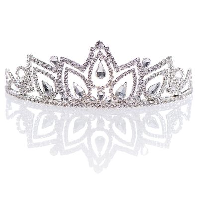 Anderson's Lyric Rhinestone Tiara, Sparkling 2-Inch Silver Crown with Clear Faux Diamonds, Adjustable Band & Comfort Combs, Perfect for Weddings, Proms, Pageants, Birthdays & Quinceaeras