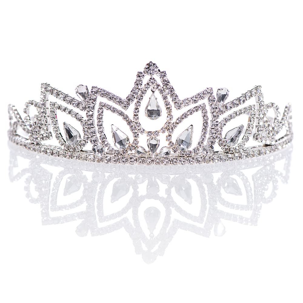Anderson's Lyric Rhinestone Tiara, Sparkling 2-Inch Silver Crown with Clear Faux Diamonds, Adjustable Band & Comfort Combs, Perfect for Weddings, Proms, Pageants, Birthdays & Quinceaeras