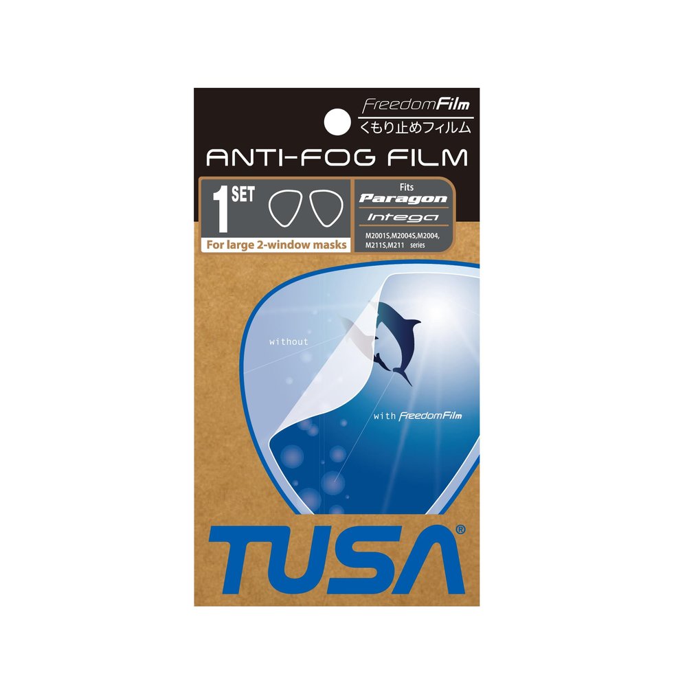 TUSA Anti-Fog Freedom Film for Scuba/Snorkeling Masks, Large 2-Window