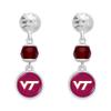 Virginia Tech Hokies Ivy Crystal Silver Earrings Jewelry Gift VT view 1