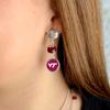 Virginia Tech Hokies Ivy Crystal Silver Earrings Jewelry Gift VT view 2