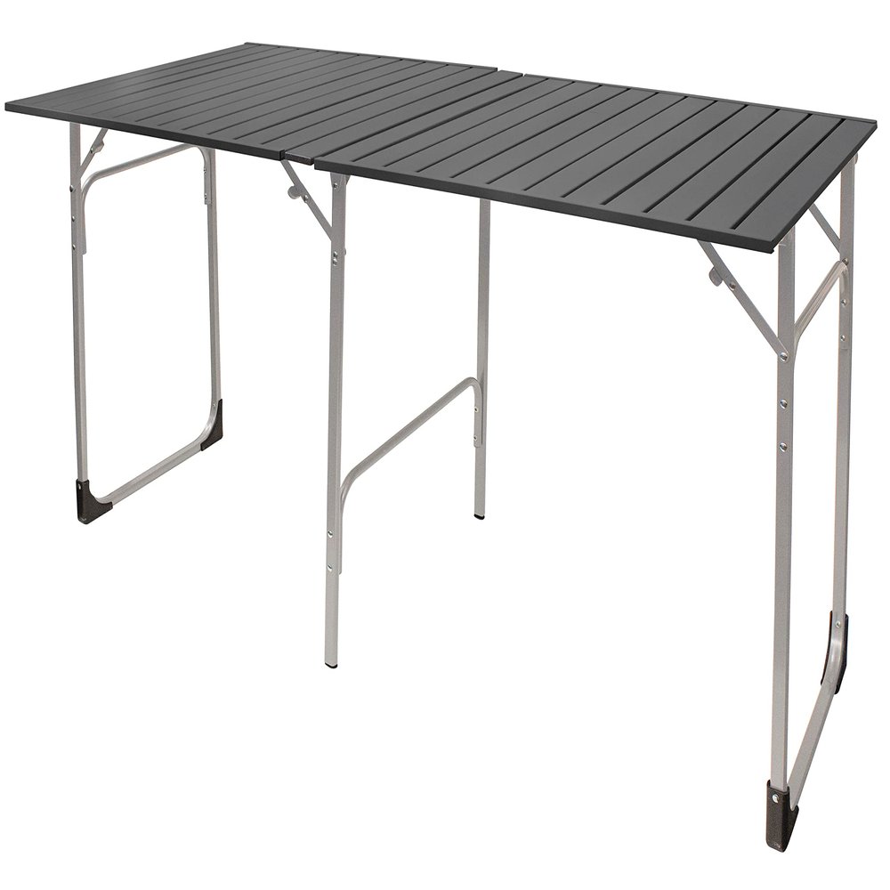 GCI OUTDOOR Slim-Fold Table XL | Portable Outdoor 4-6 Person Dining Table, Heat Resistant Aluminum Tabletop, Perfect for Barbecues, Camping, Picnics & Tailgating