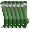 3 Pairs of juDanzy Knee High Boys or Girls Stripe Tube Socks for Soccer, Basketball, Uniform and Everyday Wear (4-6 Years, Forest Green With White Stripes (3 Pairs)) view 1