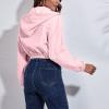 tuduoms Women's Zip Up Cropped Hoodies Long Sleeves Sweatshirts Trendy Corduroy Jackets Cute Workout Crop Tops for Teen Girls view 3