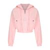 tuduoms Women's Zip Up Cropped Hoodies Long Sleeves Sweatshirts Trendy Corduroy Jackets Cute Workout Crop Tops for Teen Girls view 4