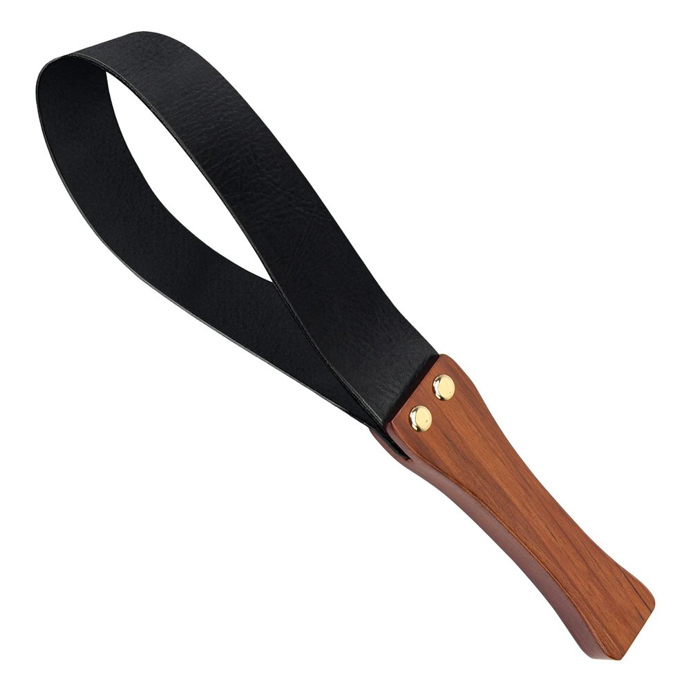 Coolrunner 19 Inch Riding Crop for Horse, Leather Paddle with Anti-Slip Wooden Handle, Equestrianism Crops, Black Crops for Horses (Black)