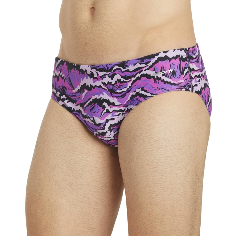 Sporti New Waves Swim Brief - Mens Swim Briefs - Athletic Swimsuit Training for Swimmers - Competition Pool Training Swim Briefs for Men - Purple - 38