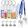 Cruise Essentials 2026 - Luggage Tags 4 with Zip Seal and Steel Loops + 2 Cruise Lanyard Detachable ID Holder Badge + 4 Cruise Cabin Magnetic Hooks (27lbs) - fits All Cruise line (Big tag Set) view 1