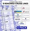 Cruise Essentials 2026 - Luggage Tags 4 with Zip Seal and Steel Loops + 2 Cruise Lanyard Detachable ID Holder Badge + 4 Cruise Cabin Magnetic Hooks (27lbs) - fits All Cruise line (Big tag Set) view 3