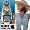 Cruise Essentials 2026 - Luggage Tags 4 with Zip Seal and Steel Loops + 2 Cruise Lanyard Detachable ID Holder Badge + 4 Cruise Cabin Magnetic Hooks (27lbs) - fits All Cruise line (Big tag Set) view 4